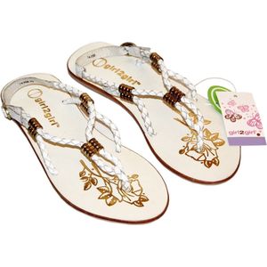 Crème sandalen / teenslippers girl2girl