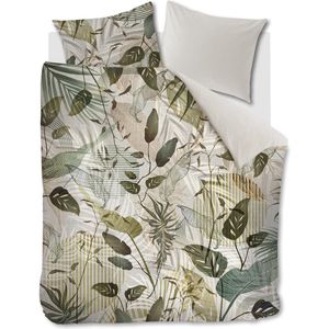 Riviera Maison Sunset Leafs dekbedovertrek - Lits-Jumeaux - 240x200/220 - Groen