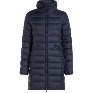 Tommy Hilfiger Dames Lange Donsjas Donkerblauw maat L