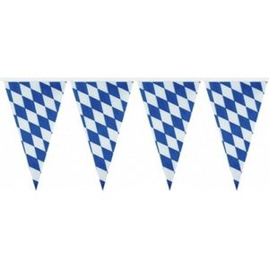 Oktoberfest 3x Beieren vlaggenlijn blauw/wit 4 m