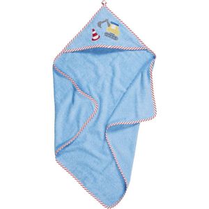 Playshoes - Badhanddoek met capuchon voor baby's - Bouwplaats - Lichtblauw - maat Onesize