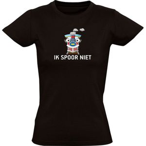 Ik spoor niet Dames T-shirt - trein - reizen - ov - tram - bus - humor - lol - grappig - cadeau