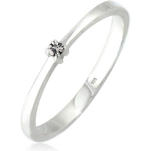 Elli Dames Ring Ringen 925 Sterling zilver Solitaire Zirkonium