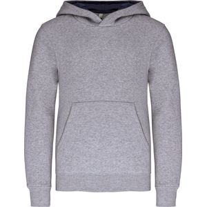 Kariban Kinder hooded sweater met gecontrasteerde capuchon K453 - Oxford Grey / Navy - 8/10 Y (8/10 ans)