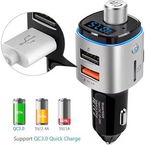 FM Transmitter Bluetooth – Bluetooth Transmitter - USB-C lader 22.5W - Carkit - USB-A - SD Kaart - BT 5.3 - 2025 model