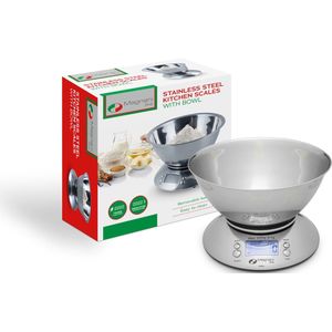 Magnani - Digitale Keukenweegschaal - Tot 1 Gram Nauwkeurig - RVS - Tarra- en Timerfunctie - Temperatuursensor - Meet in Kg / Gr / Oz / Lbs