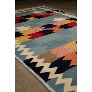 Tapijt Oslo - Vloerkleed 80x150 - Carpet - Kelim - Dubbelzijdig