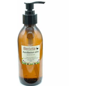 Aardbei Olie Puur 200ml Pompfles - Glas - Olie van zaden, pitten van Aardbeien, Aardbeienolie Strawberry Oil