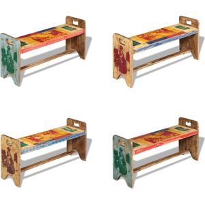 vidaXL Bank 100x30x50 cm massief gerecycled hout - Bankje - Bankjes - Zitbankje - Zitbankjes