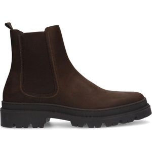 Manfield Leren Chelsea Boots Bruin