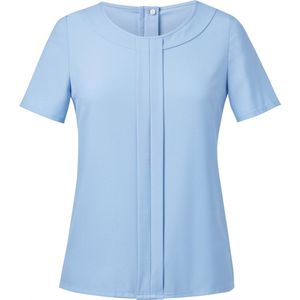 Blouse Dames 40 EU (12 UK) Brook Taverner Ronde hals Korte mouw Sky Blue 100% Polyester