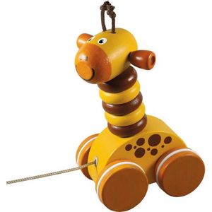 Detoa Trekfiguur Giraffe Junior Hout 11 Cm Geel/bruin 7-delig