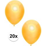 20x Gele metallic ballonnen 30 cm - Feestversiering/decoratie ballonnen geel