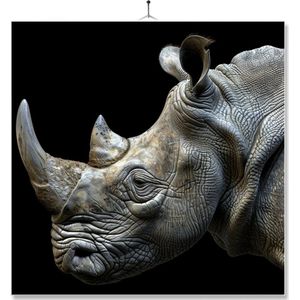 Tegel Met Opdruk | Geschenk | Dier | Closeup | Neushoorn