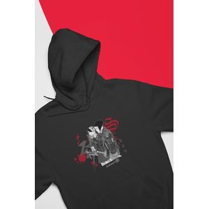 Sukeban Girl Gang Gerard Leung Zwart Hoodie - Brack Metal - Grunge Metal - Digital Artist - Unisex Maat S