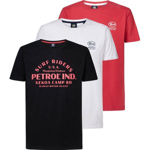 Petrol Industries - Heren 3-pack T-shirts Kaskae - - Maat XS