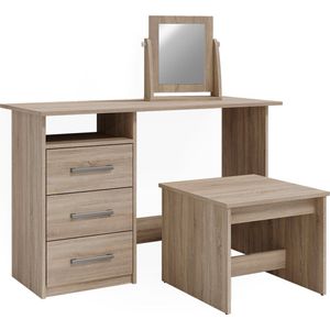 Vicco Make-uptafel set met kruk Meiko, Sonoma, 120 cm met spiegel en kruk