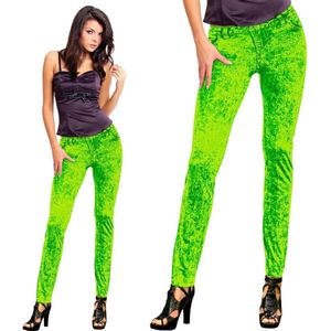 Folat - Legging - Jeans - Fluor groen