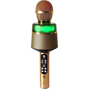 N-GEAR Star Mic - Bluetooth Karaoke Microfoon voor Kinderen - met Speaker & Verlichting - Draadloos - Gold