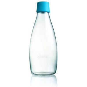 Retap Waterfles - Glas - 0,8 l - Licht Blauw