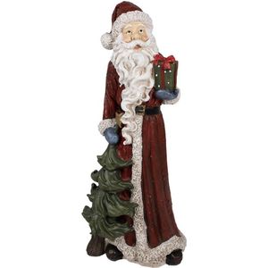 Beeld Kerstman 45x33x104 cm Rood Polyresin Kerstdecoratie