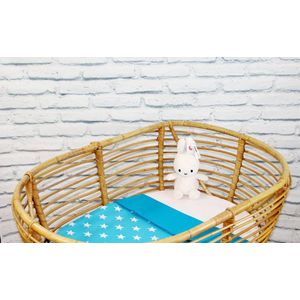 Wallabiezzz Baby deken - Wiegdeken - Wikkeldoek baby - Ster Aquablauw - 75x90cm