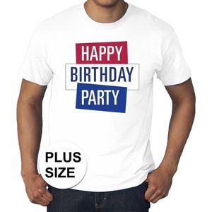 Toppers Grote maten wit Toppers Happy Birthday party t-shirt officieel XXXL