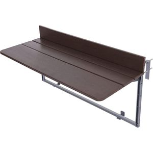 Opvouwbare balkonhangtafel - 5-voudig in hoogte verstelbaar - voor terras en tuin - aluminium profiel - balustrade tafel (60 x 37 cm)