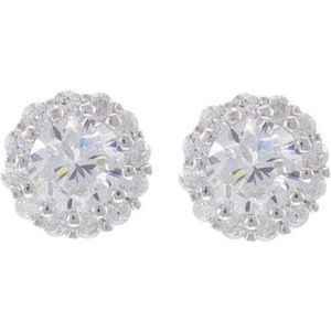 Behave Oorbellen dames - zilver kleurig - oorhangers – oorstekers – oorknop rond vorm