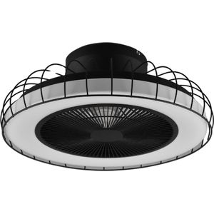 Plafondventilator Jahfier met verlichting - Ø52cm - 3 snelheden - Afstandsbediening - Zwart