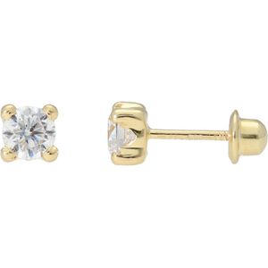 La Rosa Princesa Oorknoppen Zirkonia Goud 14 Karaat - Schroefsluiting 4,5mm