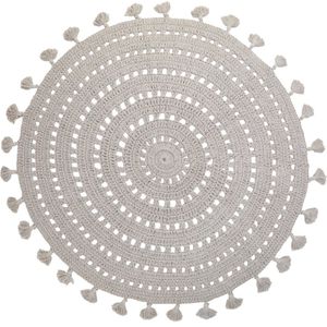 Nattiot - Nila Grey Rond Vloerkleed - Tapijt ∅ 120 cm