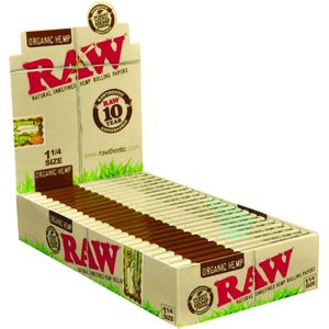 RAW Rolling Paper | Organic Hemp |1 1/4 Ful Box-24pack