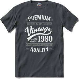 Vintage Legend Sinds 1980 - verjaardag en feest cadeau - Kado tip - T-Shirt - Unisex - Mouse Grey - Maat XXL
