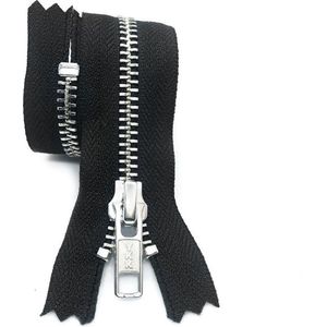 YKK Metalen rits, maat 5, nikkel, 20 cm, Zwart, niet-deelbaar, geschikt voor o.a. broeken, tassen, jaszakken.