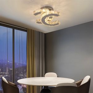 LuxiLamps - Kristallen Plafondlamp - Moderne Gangpad Lamp - Led Lamp - Plafondlamp - Chroom - Plafonniere - Kroonluchter - Chanel Look - Verlichting