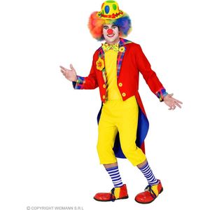 Widmann - Clown & Nar Kostuum - Jas Met Een Lach Clown Slipjas Rood Man - Rood - XL - Carnavalskleding - Verkleedkleding