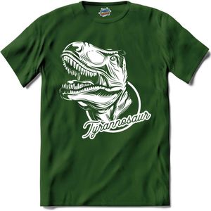 Tyrannosaur | Dino - Dinosaur - Dinosauriërs - T-Shirt - Unisex - Bottle Groen - Maat 3XL