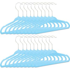 Relaxdays kledinghangers kind 20 stuks - babykledinghanger - kunststof - kledinghanger - turkoois