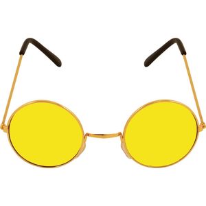Flower power - gele - zonnebril - ronde glazen - hippie - feest