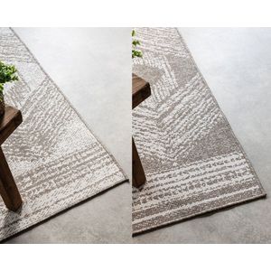 Flycarpets Elle Decoration - Binnen & Buitenkleed - Omkeerbaar - Gemini - Beige - 80x150 cm