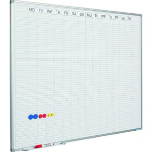 Planbord Softline profiel 8mm Dubbele week, NL incl. dagenstrook - Weekplanner - 90x120 cm