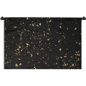 Wandkleed Goud - Gouden vlokken op een zwarte achtergrond Wandkleed katoen 120x80 cm - Wandtapijt met foto