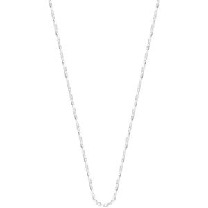 Lucardi Dames Ketting - Echt Zilver - Ketting - Cadeau - Moederdag - 80 cm - Zilverkleurig