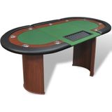 vidaXL Pokertafel voor 10 personen met dealervak en fichebak groen