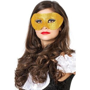 Masker met steentjes goud