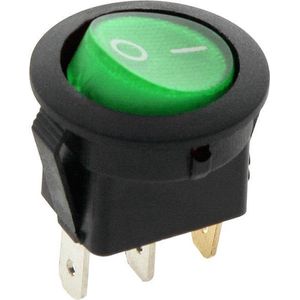Schakelaar - groen - 12 volt - 35A - verlicht rond - 3 pins