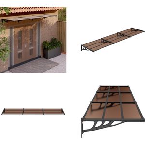 vidaXL Deurluifel 358,5x90 cm polycarbonaat zwart - Deurluifel - Deurluifels - Afdak Voordeur - Luifel Voordeur