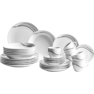 Luxe Servies - serviesset 6 personen- dinnerset - borden, schalen, mokken set - duurzaam - premium kwaliteit