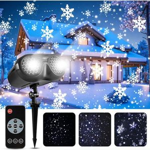 DAKANNA® - Laser Projector - Sneeuw Projector Kerst - Prikspot Sneeuwvlokken - Afstandsbediening - Breedstraler - Waterdicht - Buiten & Binnen